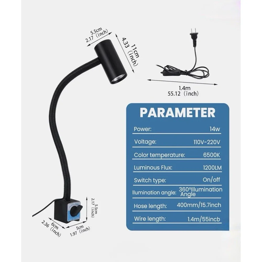 14w magnetic work light, magnetic base LED shop lamp